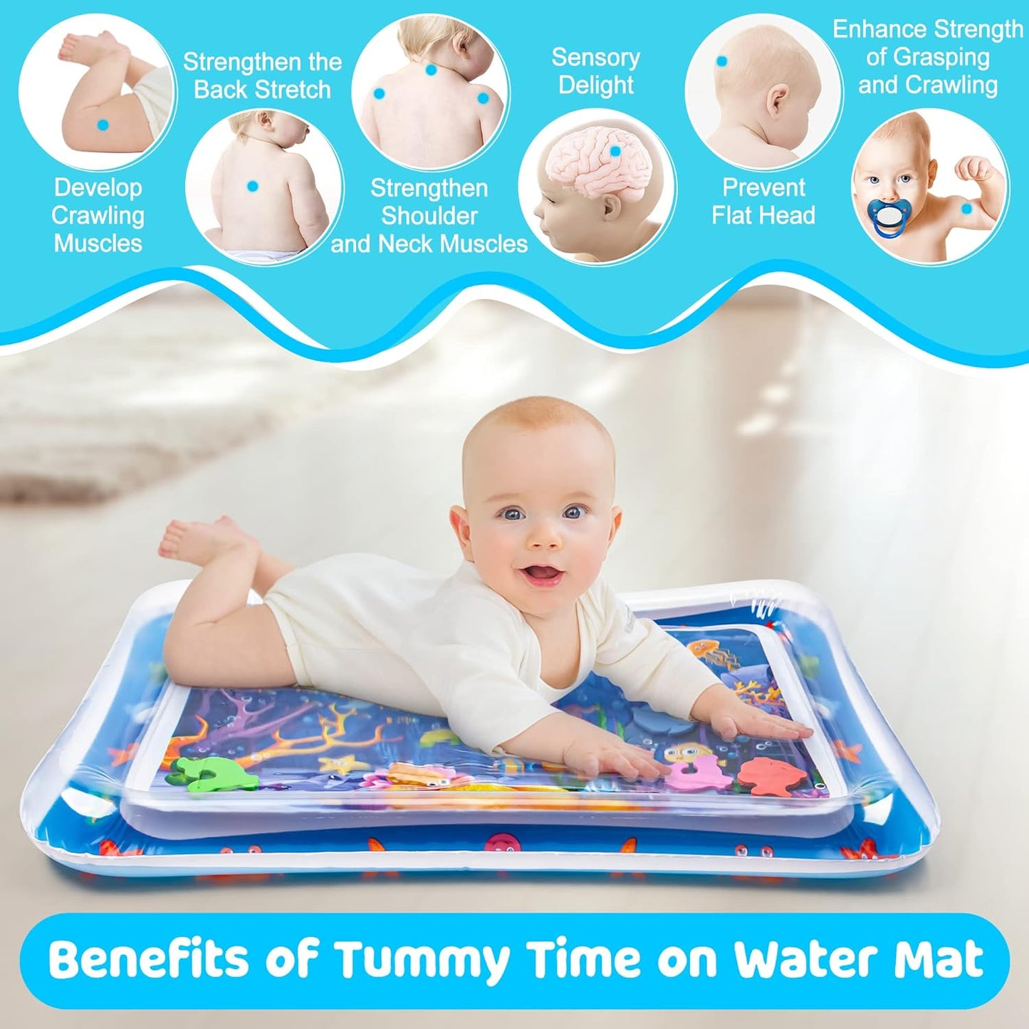 UK-0135 Baby Kids Water Play Mat Toys Baby Slapped Pad Water & Leak Proof Baby Carpet Inflatable, Fun & Play