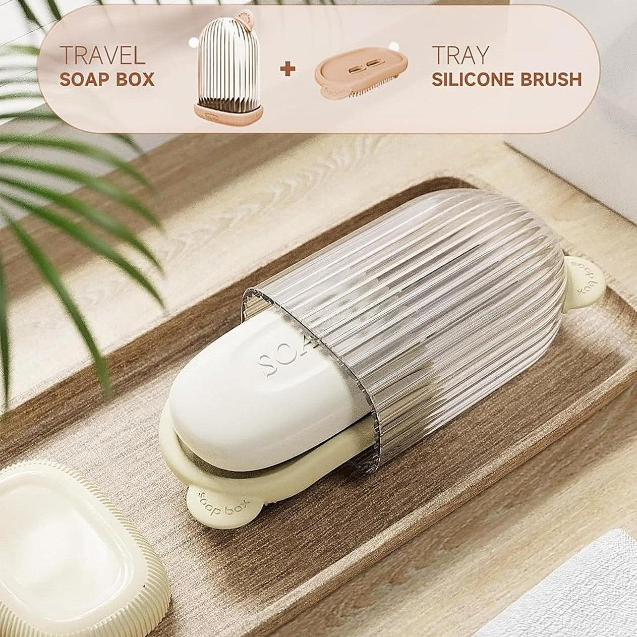 UK-0817 Travel Soap Case with Bath Brush - Transparent Leakproof, Waterproof & Portable for Bathroom, Camping, Gym | Travelling Accessories