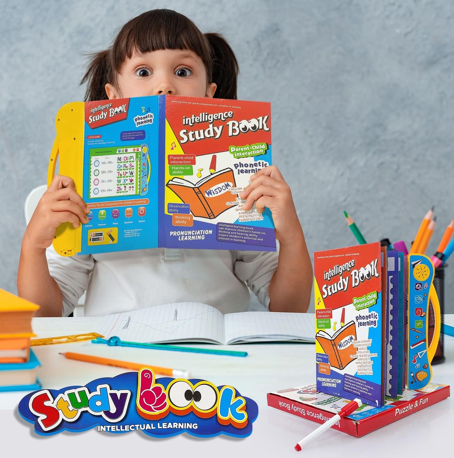 UK-0321 Interactive E Learning Children Book Musical English Educational Phonetic Learning Book for 3+ Years, Model - Puzzle Fun
