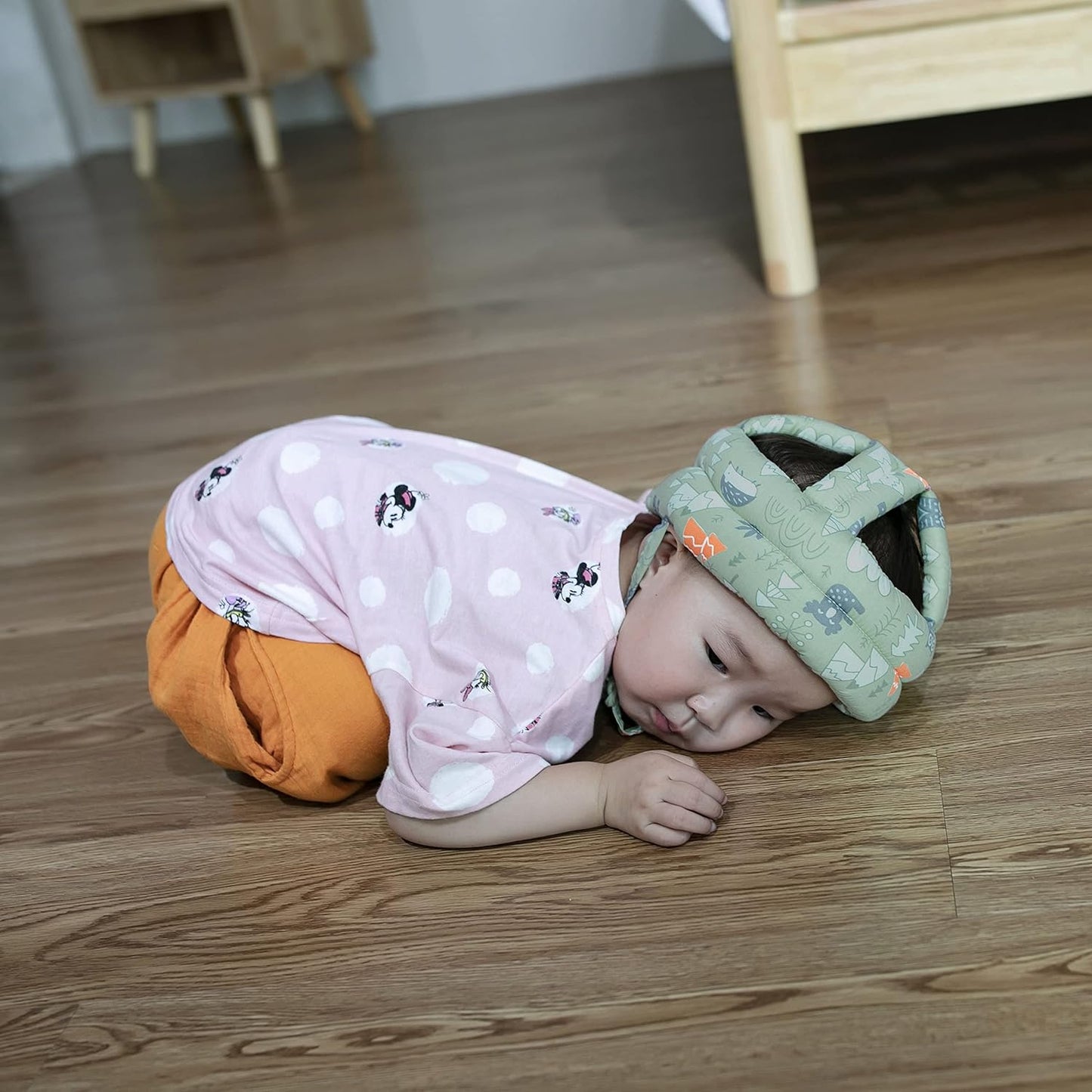 UK-0117 Baby Head Protector for Safety - Adjustable Safety Helmet 6m to 3y Kids, Soft Head Cushion Protective Running Walking Crawling Safety Helmet