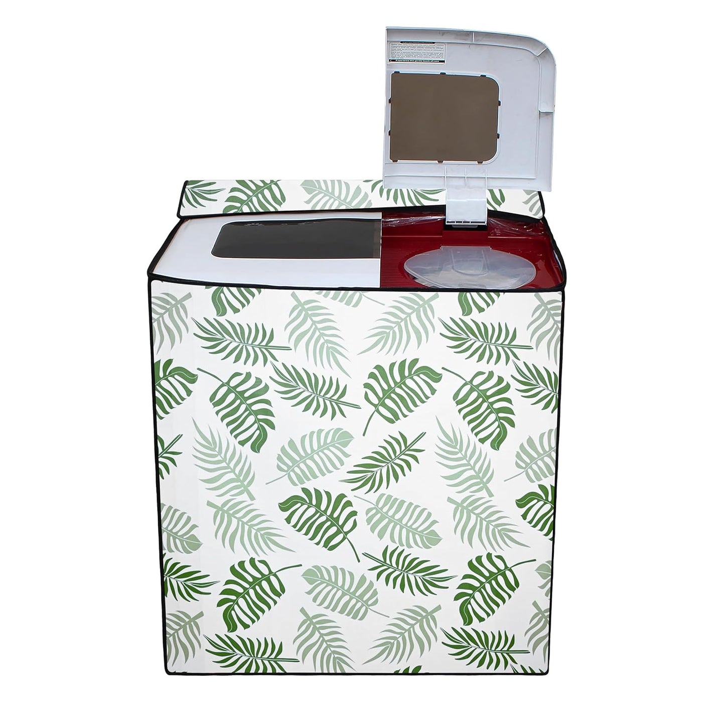 UK-1020 Semi Automatic Washing Machine Cover for 6 kg, 6.2 kg, 6.5 Kg, 7 kg Double Door | Waterproof, Dustproof, PVC, Outdoor Cover | With Full Open Zip | 83x46x83 cms