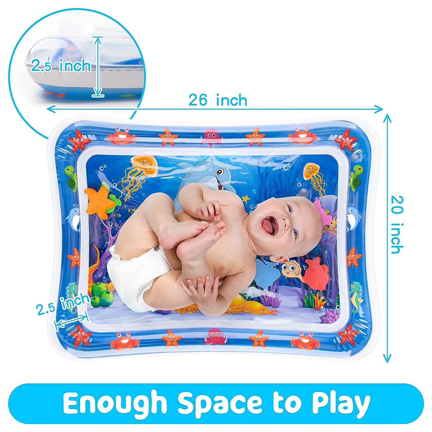UK-0135 Baby Kids Water Play Mat Toys Baby Slapped Pad Water & Leak Proof Baby Carpet Inflatable, Fun & Play