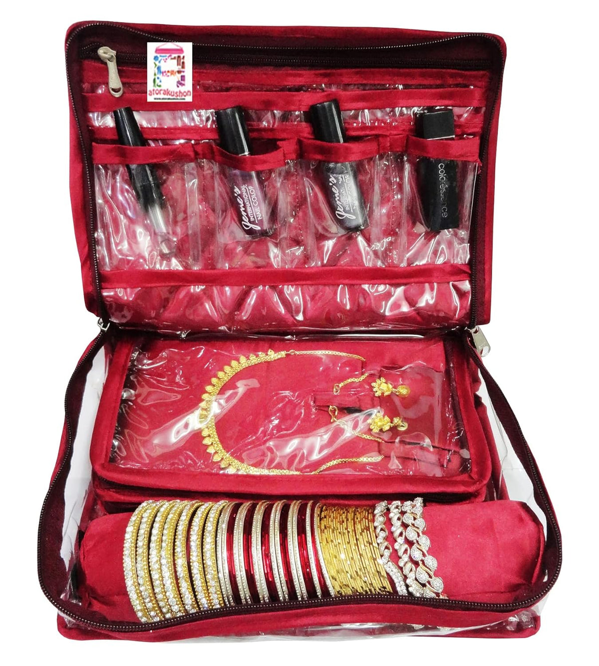 Jewellery Organizer Locker Bag Set for Women and Girls for Necklaces Earring Ring Chains Case Cosmetic Travel Storage Bag