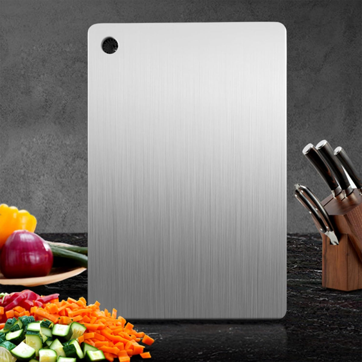 Stainless Steel Chopping Board Vegetable,Fruit Cutting, Kneeding, Cake Prep, Heavy Duty Chopping-Board