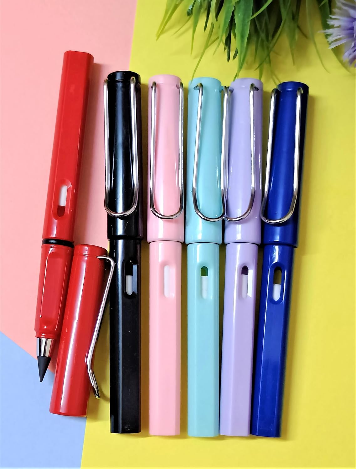 UK-0305 Pencil Inkless Pencil Writing Eternal Replacement Erasable Pencils Nibs With Eraser,Reusable Unlimited Student Artist Infinite Magi 1-PC (Multicolors)