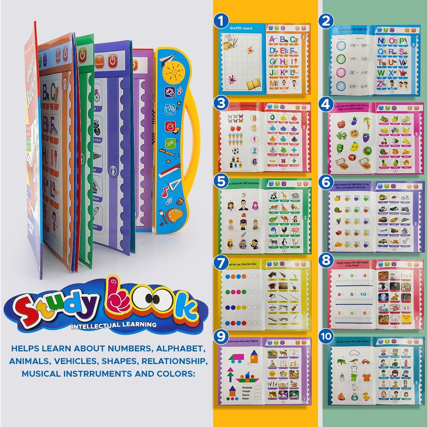 UK-0321 Interactive E Learning Children Book Musical English Educational Phonetic Learning Book for 3+ Years, Model - Puzzle Fun