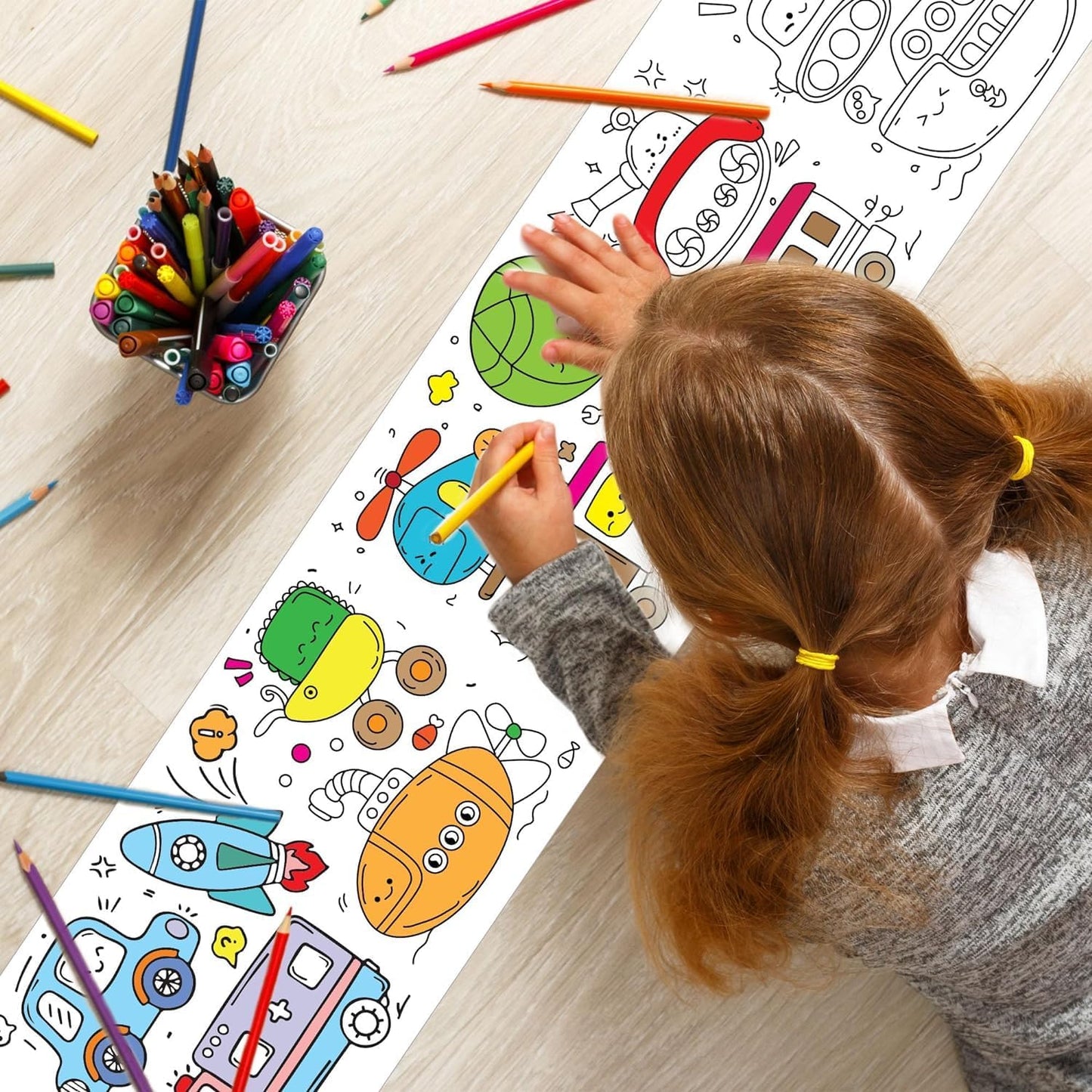 UK-0866 Children's Drawing Roll, 2025 New Coloring Paper Roll for Kids, 30*300cm DIY Painting Drawing Paper Roll, Sticky Drawing Paper Roll, Early Educational Toys for Kids