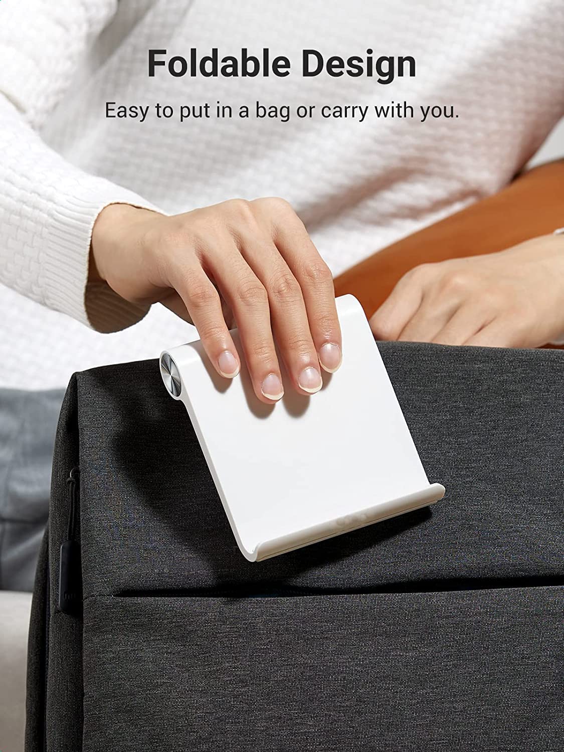 UK-1077 Mobile Stand. Holder for iPhone, Android, Samsung, Oneplus, Xiaomi. Portable,Foldable Stand.Perfect for Bed,Office, Home
