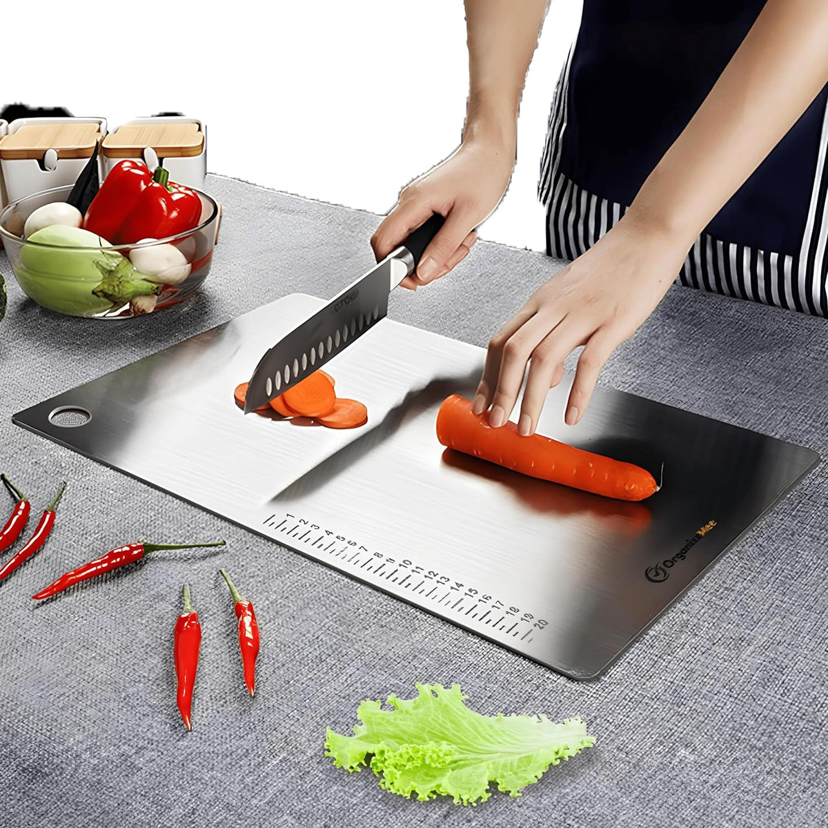 Stainless Steel Chopping Board Vegetable,Fruit Cutting, Kneeding, Cake Prep, Heavy Duty Chopping-Board