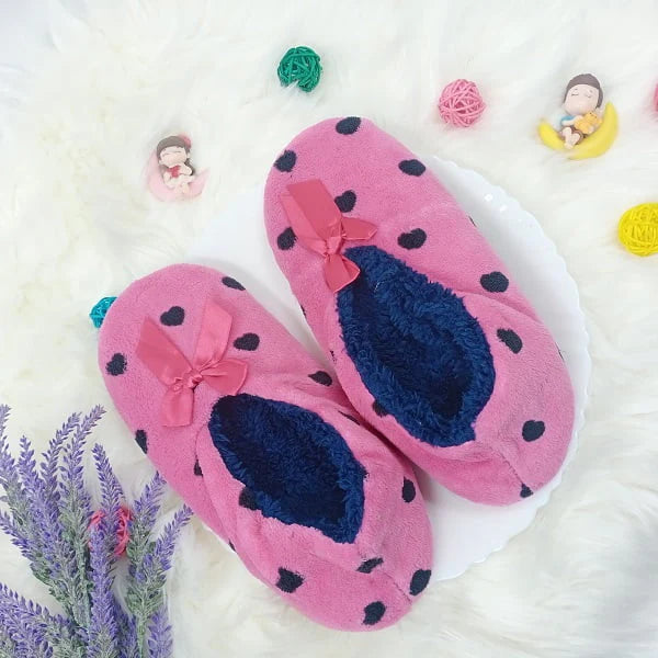 UK-0678 Women & Girl Winter Soft Fluffy Slippers Socks with Non-Slip Sole. (Pack of 1 Pair) (Assorted Color & Design Pattern)
