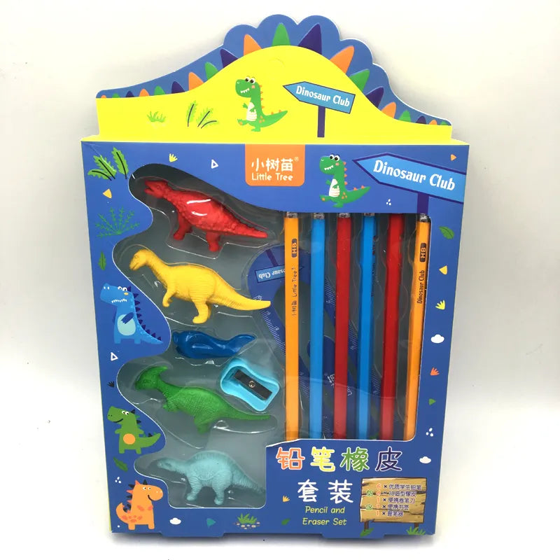 UK-0571 Dinosaur Pencil Box for Girls/Unicorn Colours for Kids/Unicorn Stationary Set/Pencils erasers Scale