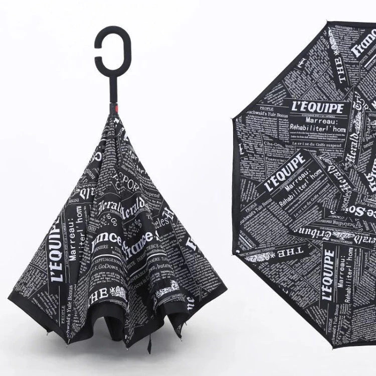 UK-0382 Windproof Reverse Umbrella Foldable Umbrella For Travel Umbrella For Men And Women(PRINTED-Multicolor)