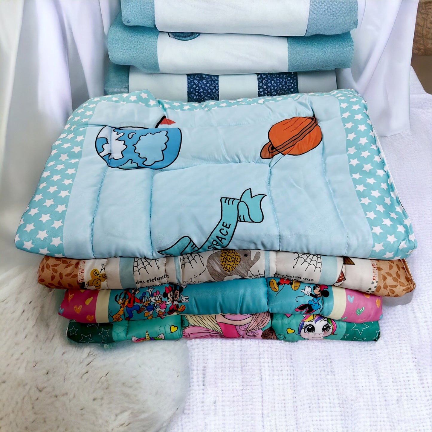 UK-0351 Newborn Baby Cotton Baby Bed | Godari | Cradle Bed | Crib Sheet | Changing Mat Baby Godadi | Godari | Bedding Set (PREMIUM)