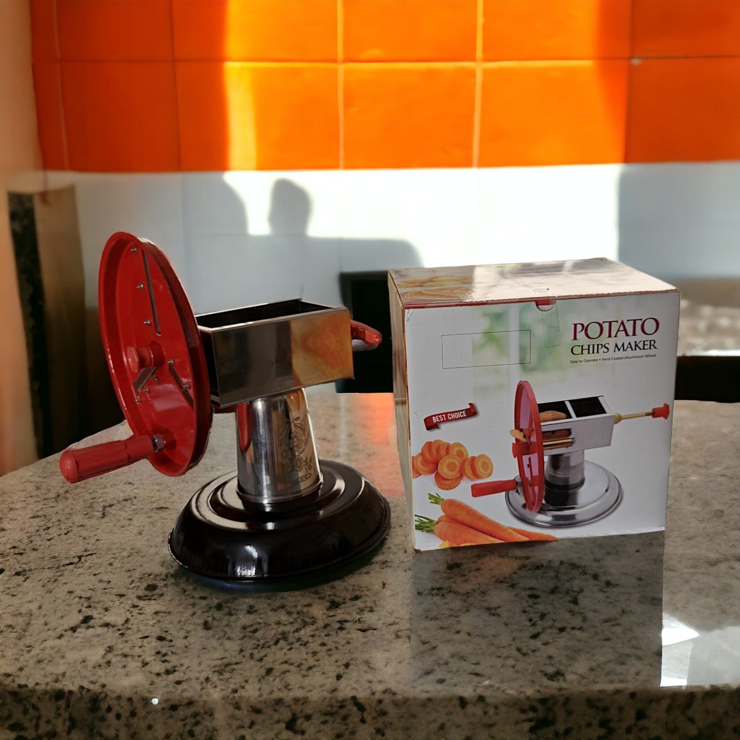 uk-0352 Potato Wafer/Chips Maker ll Potato Chips & Onion, Veggie or Fruit Manual Slicer with Finger Vegetable Peeler