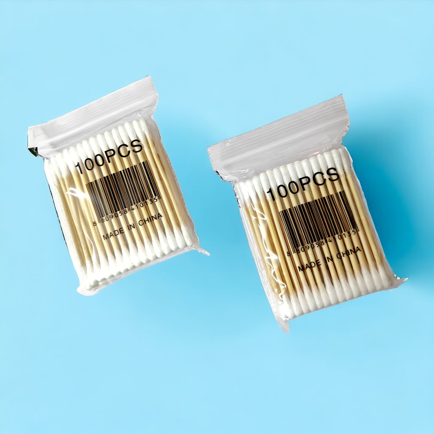 UK-0582 Cotton Swabs Bamboo with Wooden Handles for Makeup Clean Care Ear Cleaning Wound Care Cosmetic Tool Double Head Biodegradable Eco Friendly