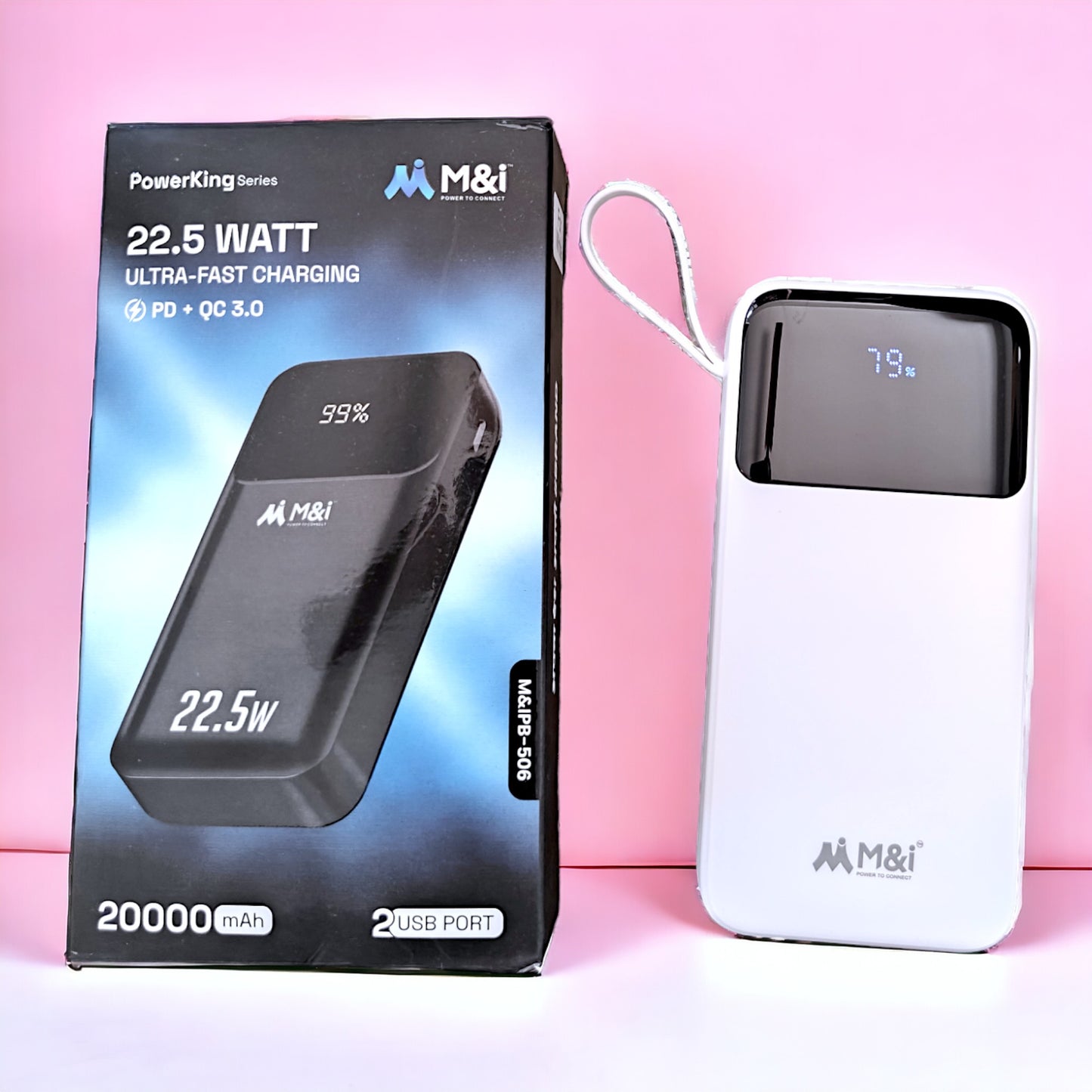 UK-0584 20000 mAh Premium m&I Power Bank | 22.5W ULTRA Super Fast Charging PD + QC 3.0