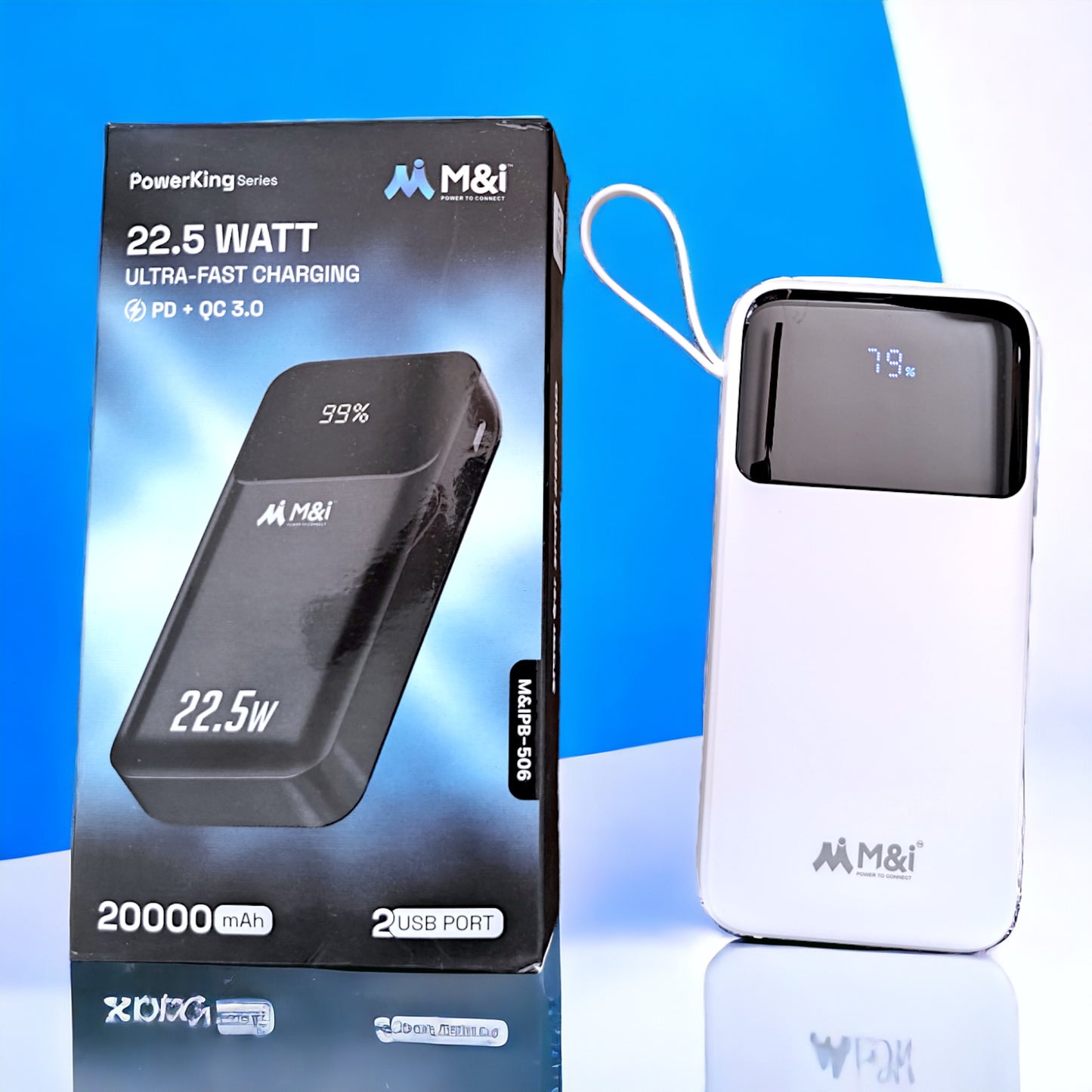 UK-0584 20000 mAh Premium m&I Power Bank | 22.5W ULTRA Super Fast Charging PD + QC 3.0