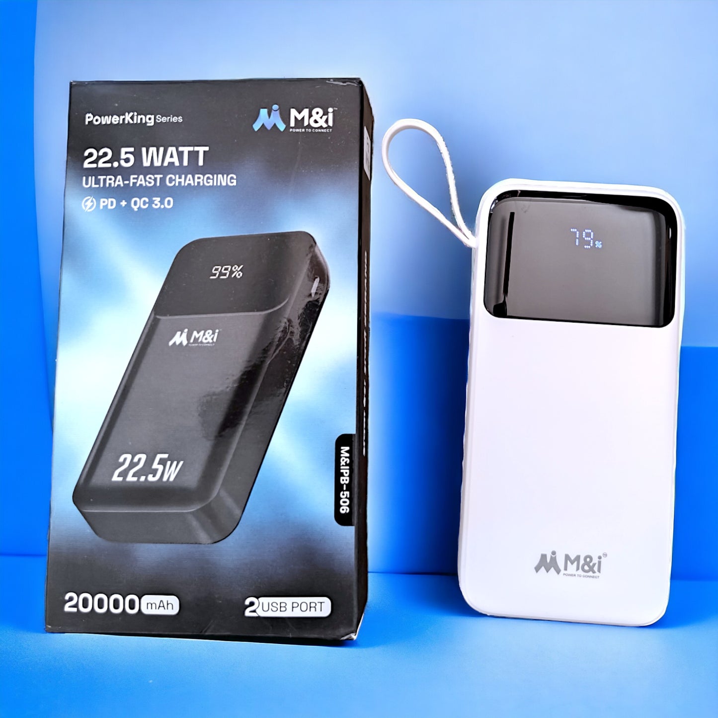 UK-0584 20000 mAh Premium m&I Power Bank | 22.5W ULTRA Super Fast Charging PD + QC 3.0