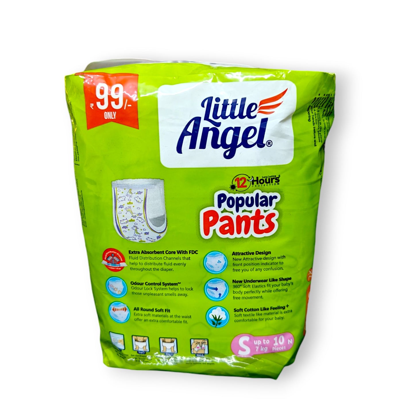 UK-0659 Little Angel Baby Diaper Pants, S - 10pc