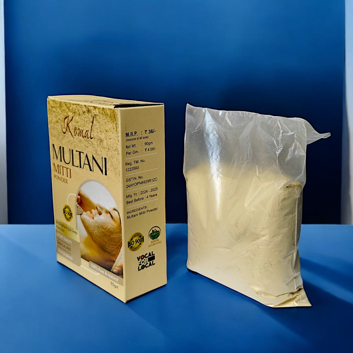 UK-0687 100% Natural Multani Mitti Powder for Face,Skin and Hair (90gm)
