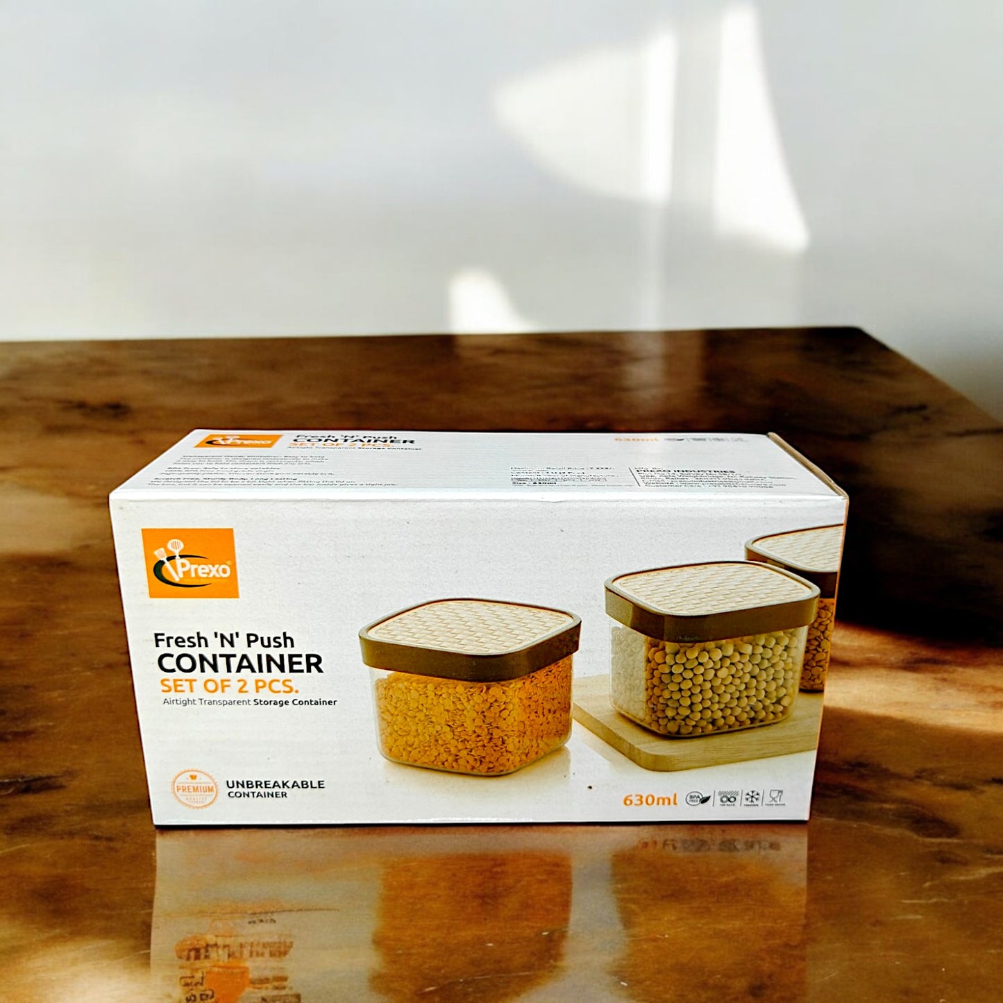 UK-0763 Plastic Fusion Containers | air Tight Food Storage containers 630ML (2PCS)