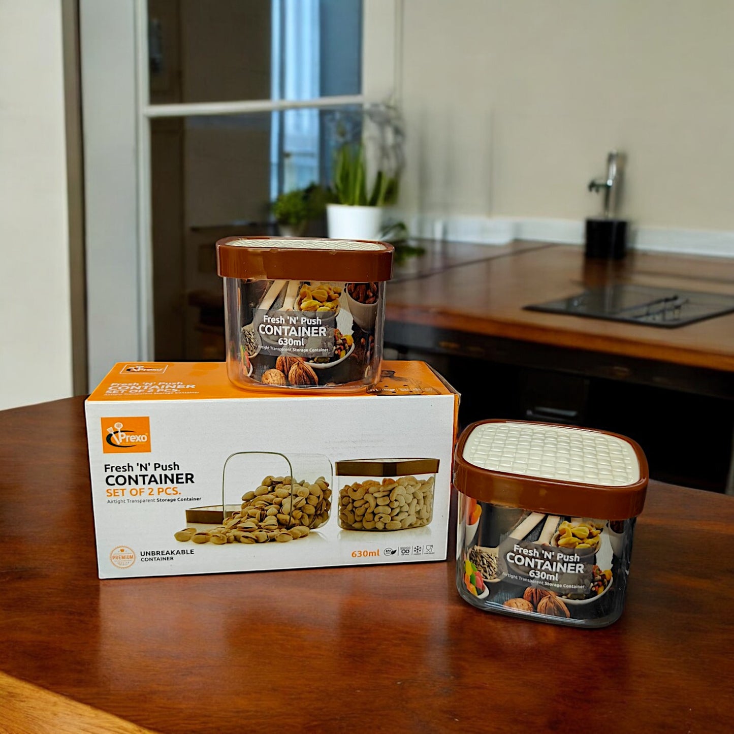 UK-0763 Plastic Fusion Containers | air Tight Food Storage containers 630ML (2PCS)