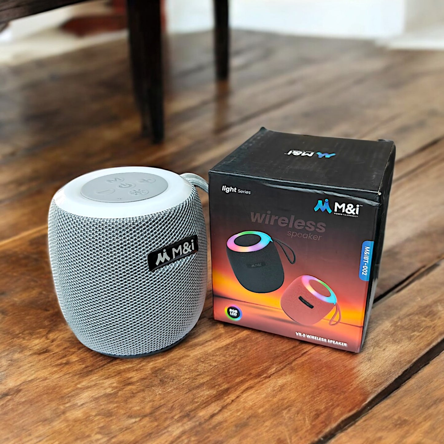 UK-0796 M&I-002 Bluetooth Speakers,Portable Wireless Speaker with 5W Stereo Sound, IPX6 Waterproof Speaker with LED Light