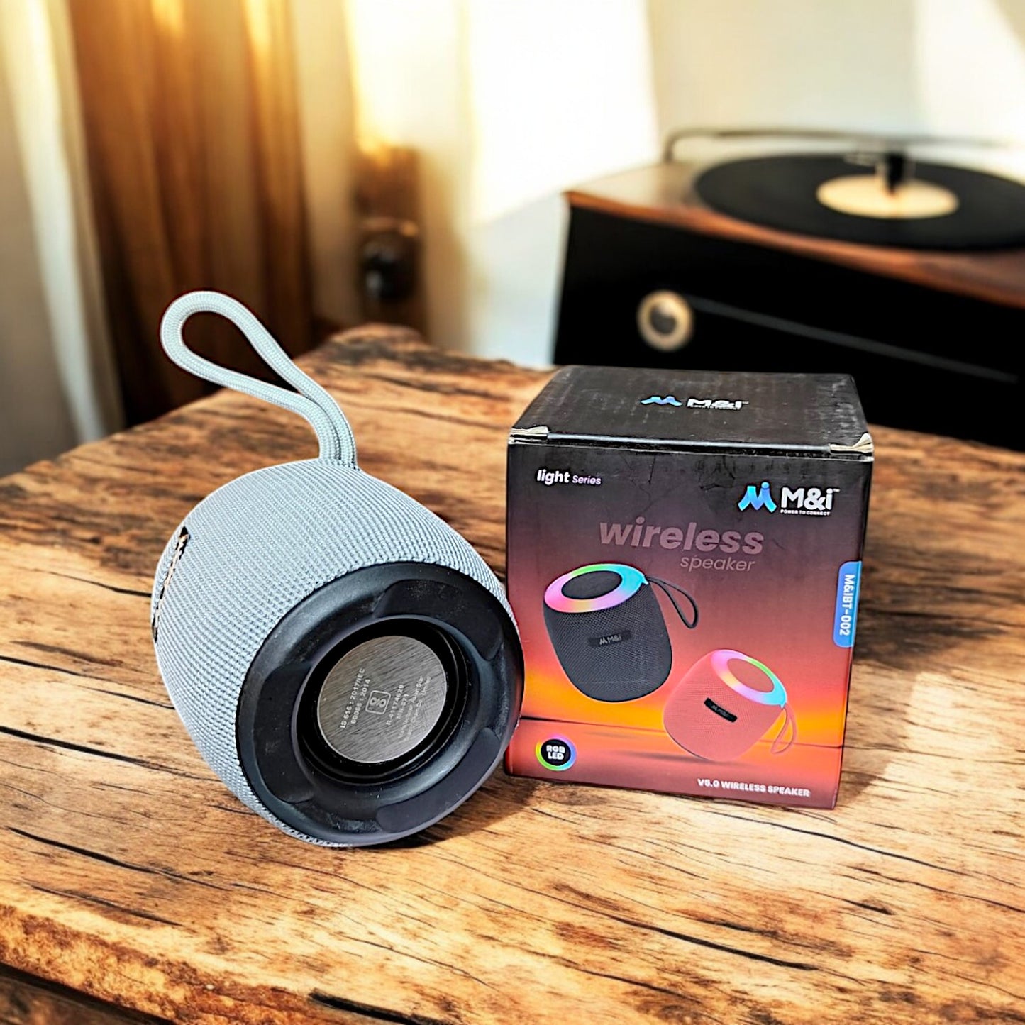 UK-0796 M&I-002 Bluetooth Speakers,Portable Wireless Speaker with 5W Stereo Sound, IPX6 Waterproof Speaker with LED Light
