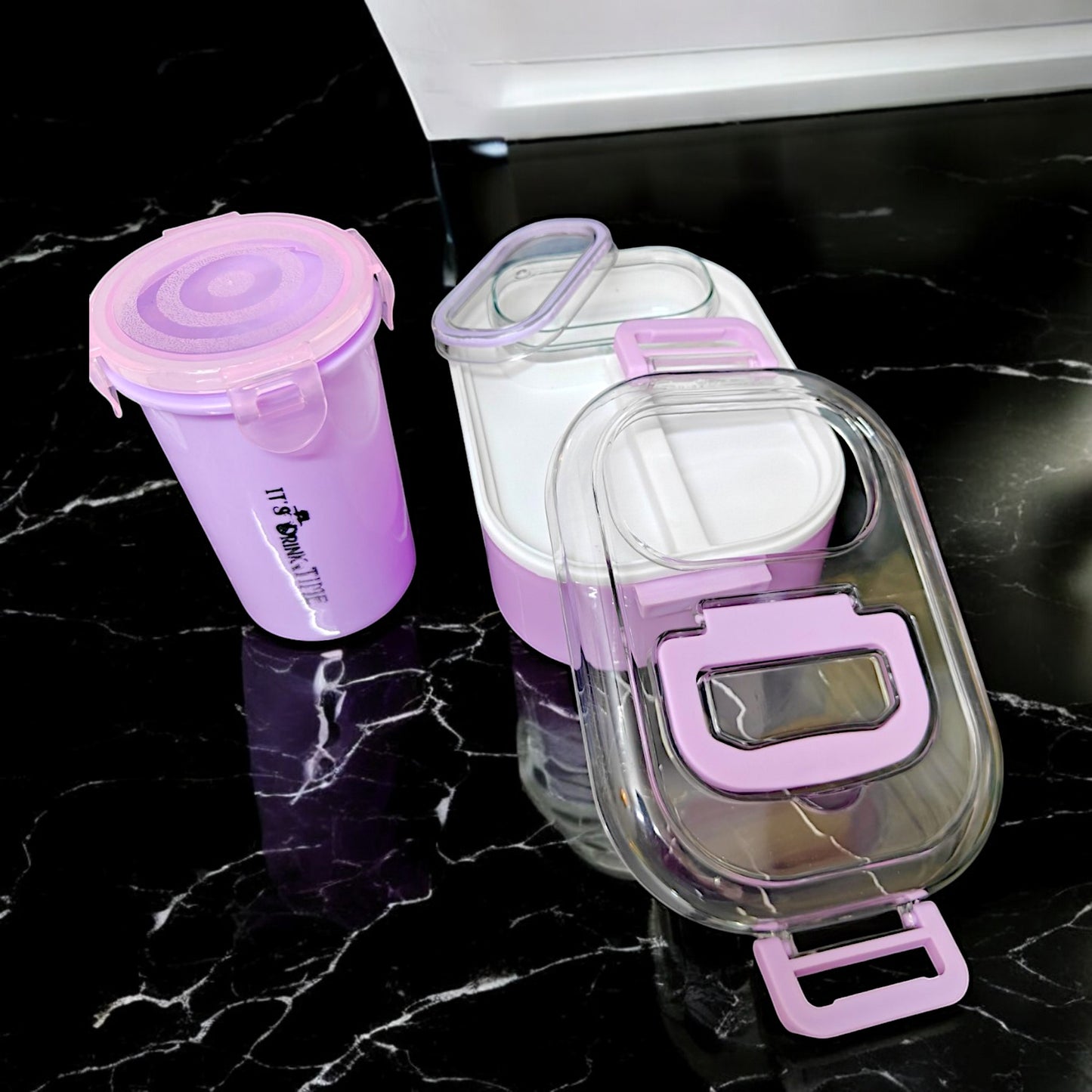 UK-0833 Lunch Box Comes with 1 Small Container, Stylish Anti Spill Lid & 1 Baby Spoon BPA Free, Food Grade Perfect for School