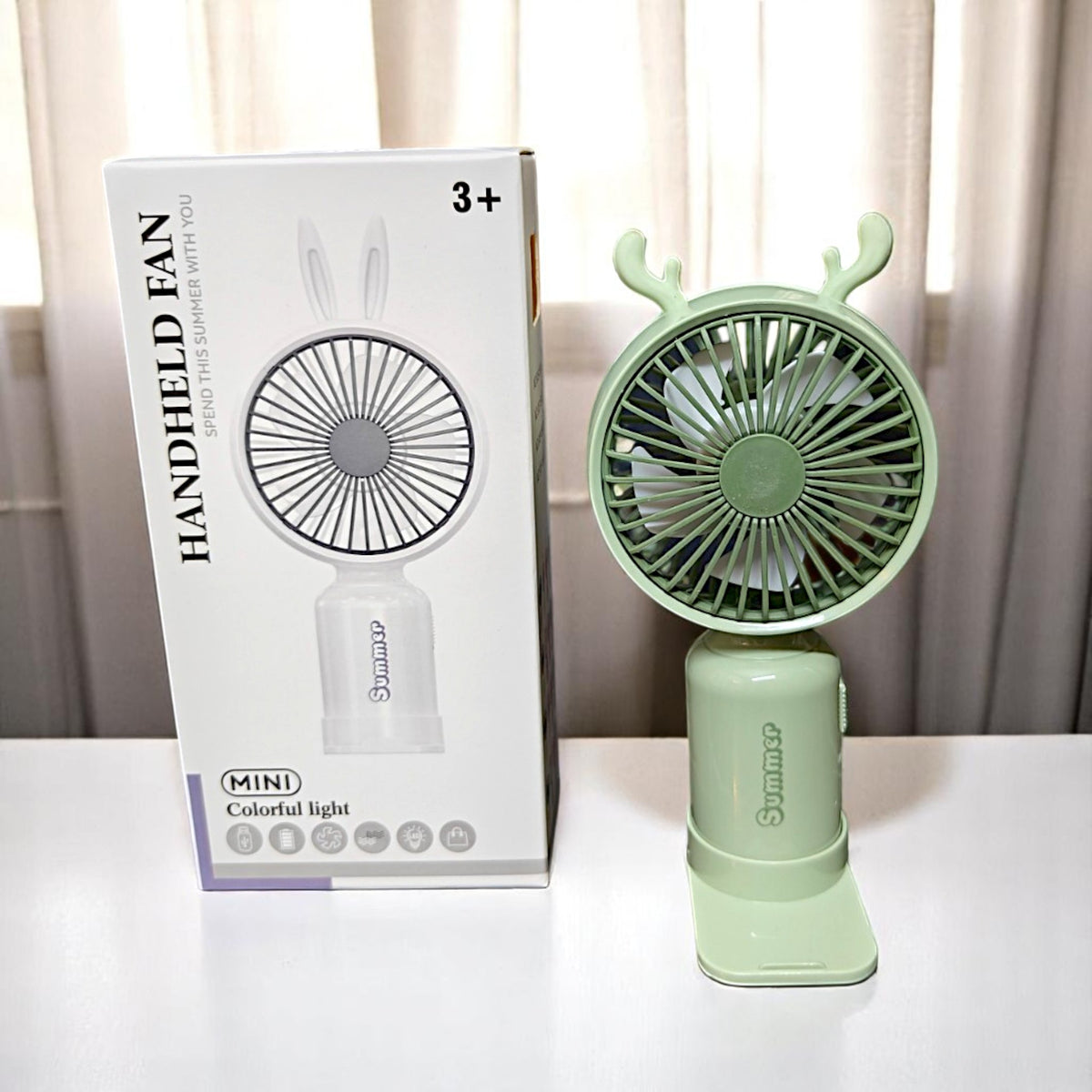 UK-0861 Reindeer Theme Baby Portable Mini Fan with Light