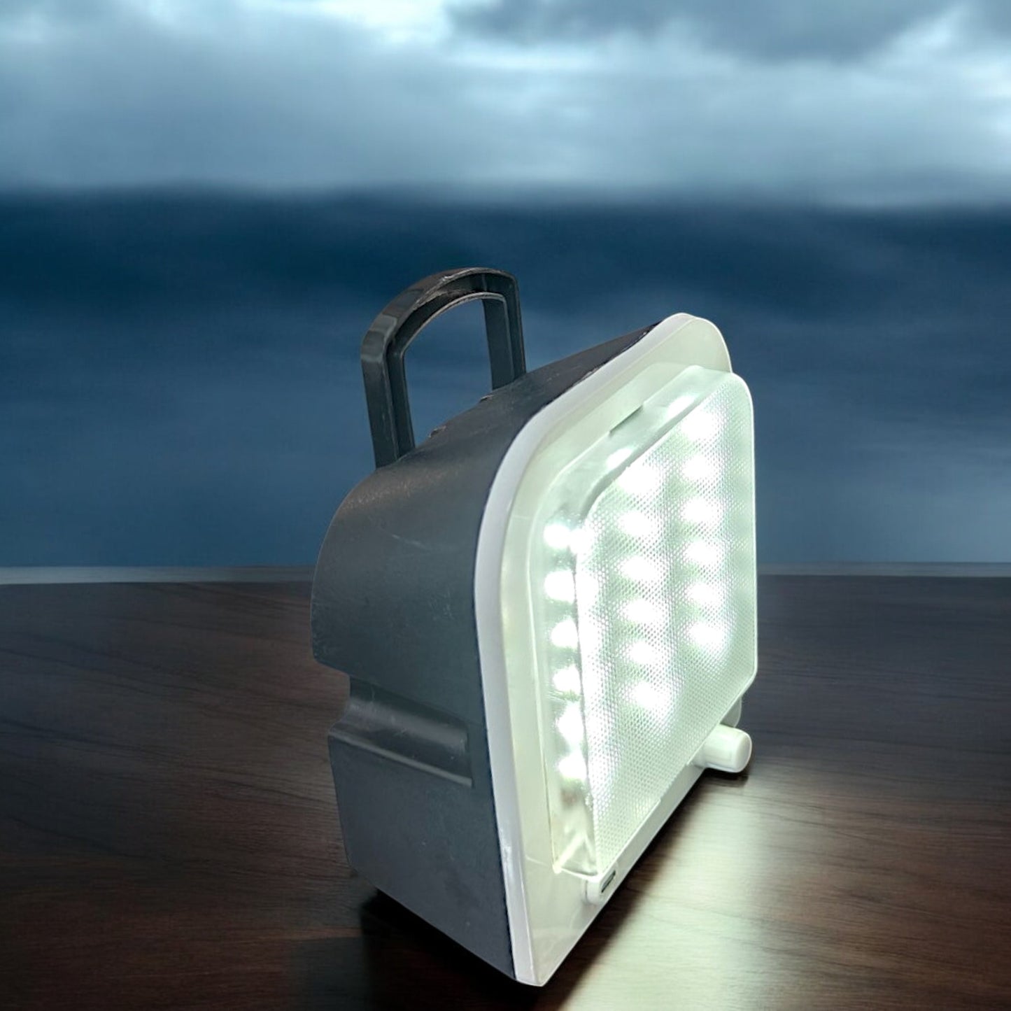 UK-0890 Emergency Rechargeable Led Lantern with 1500 Mah Battery | 18 Individual Led Lights | Brightness Control Feature | in- Built Mobile Charging Point|8 Watt