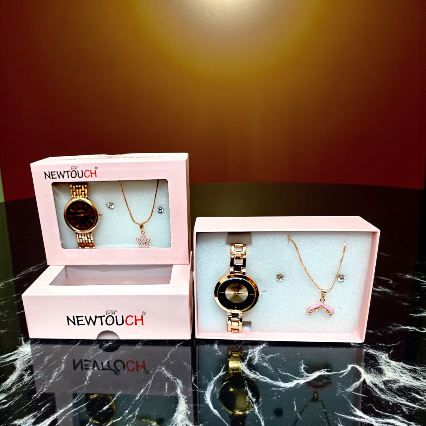 UK-1013 Stylish Women Watch and Necklace With Earring Combo Gift (Specially for Gifting) MULTIDESIGN