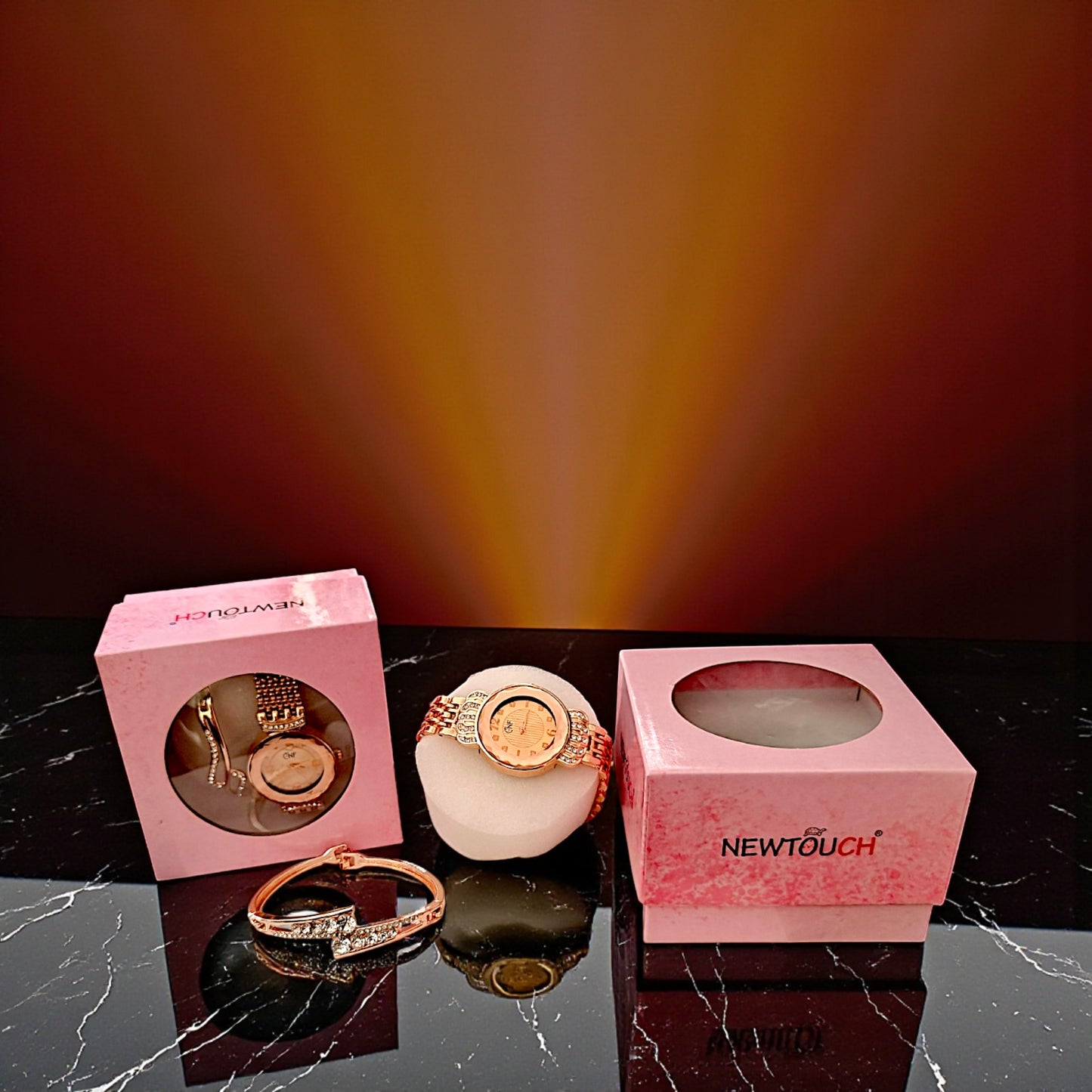 UK-1014 Classy Beautiful Fashion women Watch and Free Bracelet set for Women & Girls