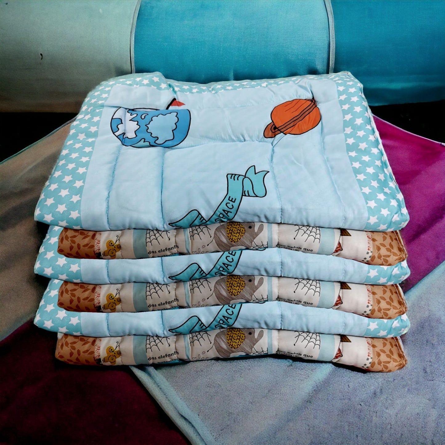 UK-0351 Newborn Baby Cotton Baby Bed | Godari | Cradle Bed | Crib Sheet | Changing Mat Baby Godadi | Godari | Bedding Set (PREMIUM)