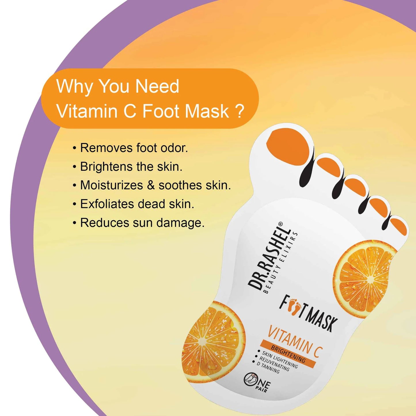 UK-0606 DR.RASHEL Vitamin C Foot Mask (1-pair)