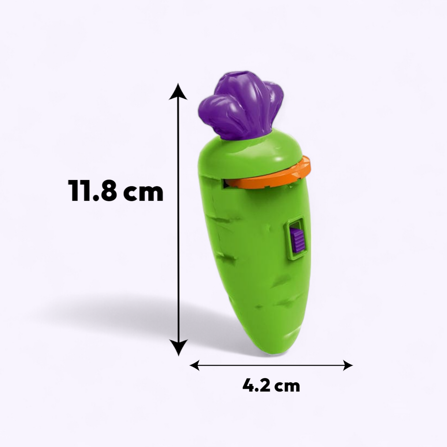 UK-0949 2-in-1 Carrot Shape Projector Flashlight with 24 Animals Images Toy