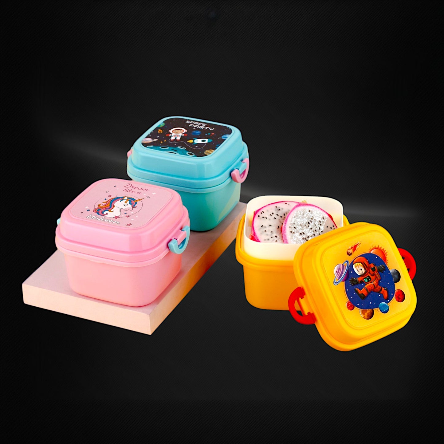 UK-0726 Small Children's Lunch Box with Fruit, Portable Children's Fruit Box Student Lunch Box
