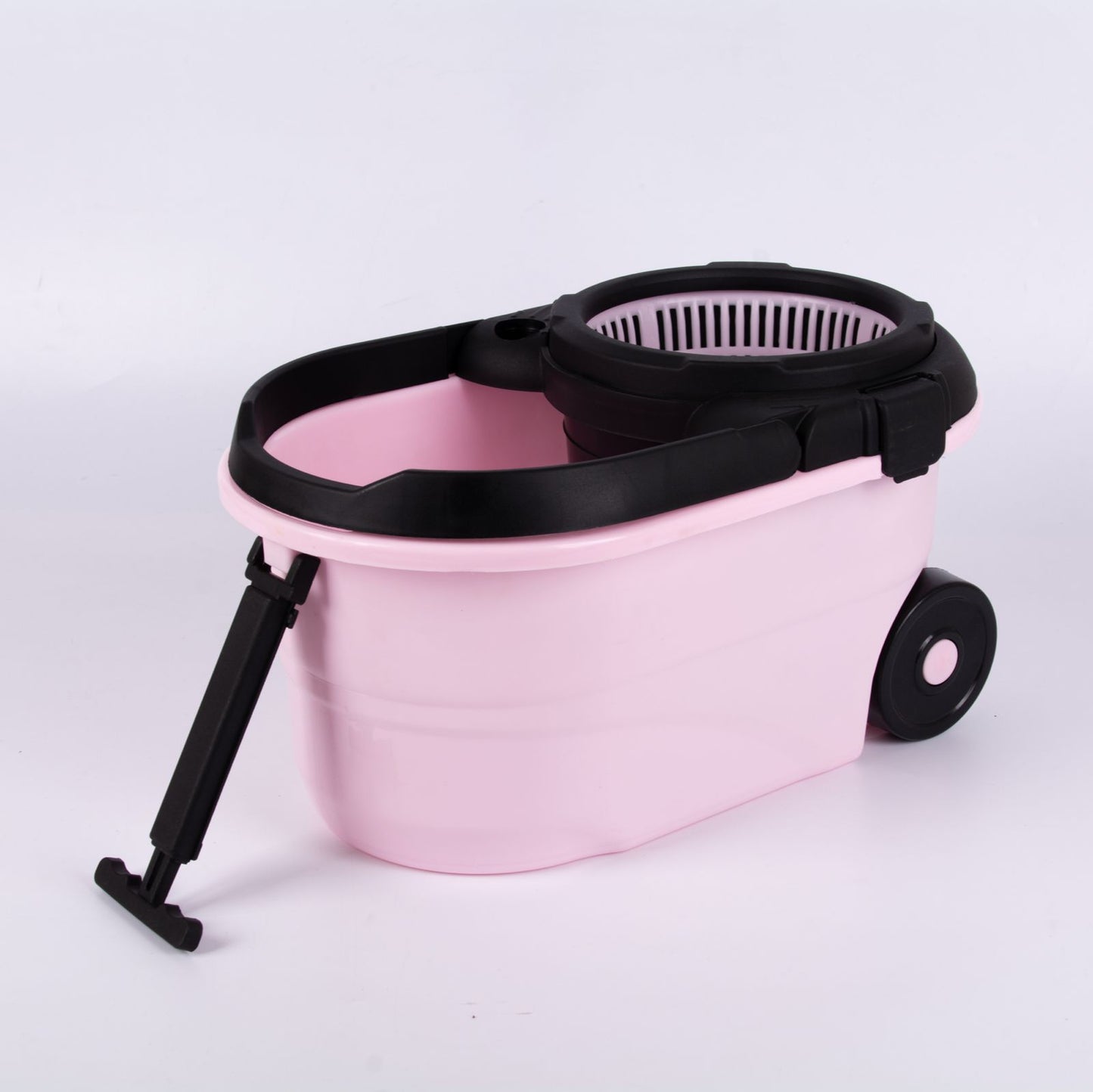 UK-0750 Spin Mop with Bucket for Floor Cleaning with Big Wheels and Stainless Steel Wringer, 2 Microfiber Refills
