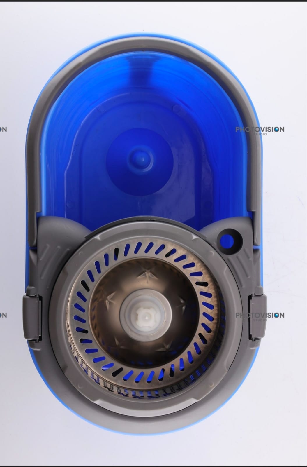 UK-0750 Spin Mop with Bucket for Floor Cleaning with Big Wheels and Stainless Steel Wringer, 2 Microfiber Refills