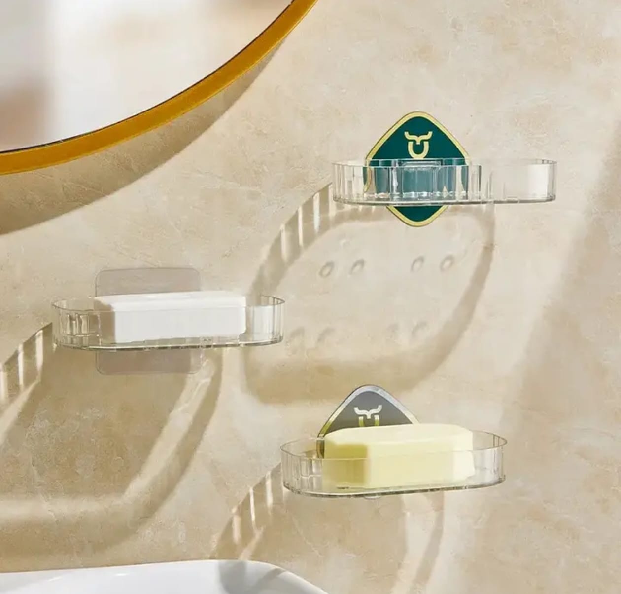 UK-0772 soap Holder for Bathroom/soap case/self-Adhesive soap Holder/soap Stand for Bathroom/Self Draining Transparent Acrylic Soap Dish Holder
