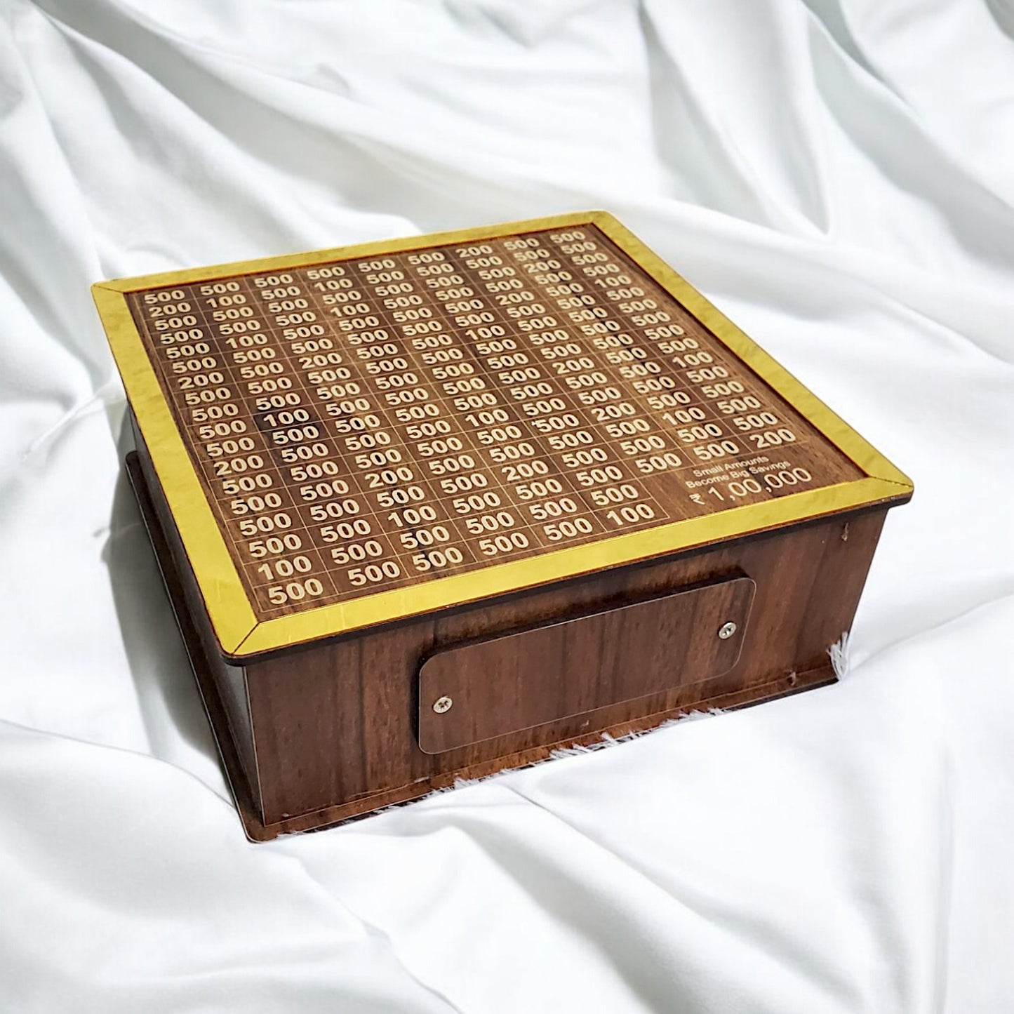 UK-0802 ₹1,00,000 Wooden Money Saving Boxes – Ideal for Kids, Adults, and Collectors | Durable, Stylish, and Functional SIZE ( 20 X 20 X 7)CM