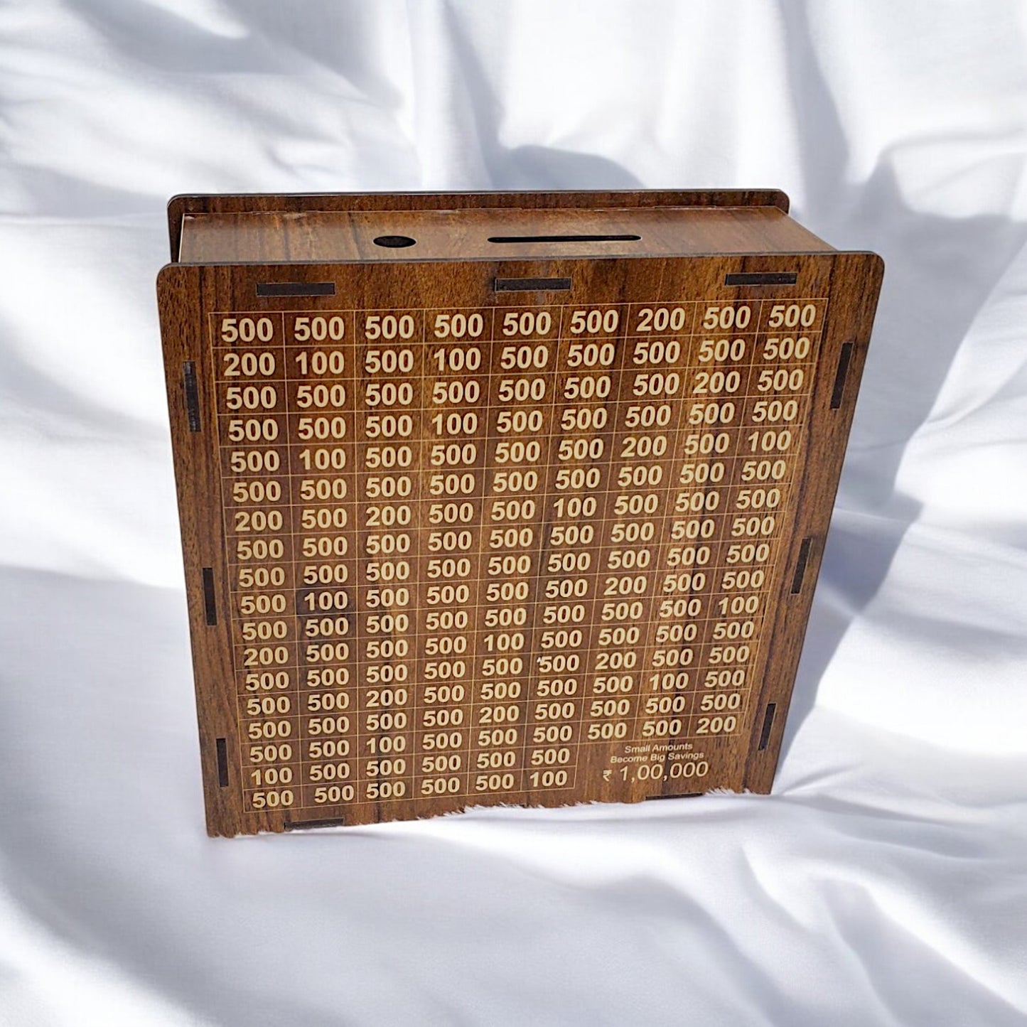 UK-0802 ₹1,00,000 Wooden Money Saving Boxes – Ideal for Kids, Adults, and Collectors | Durable, Stylish, and Functional SIZE ( 20 X 20 X 7)CM