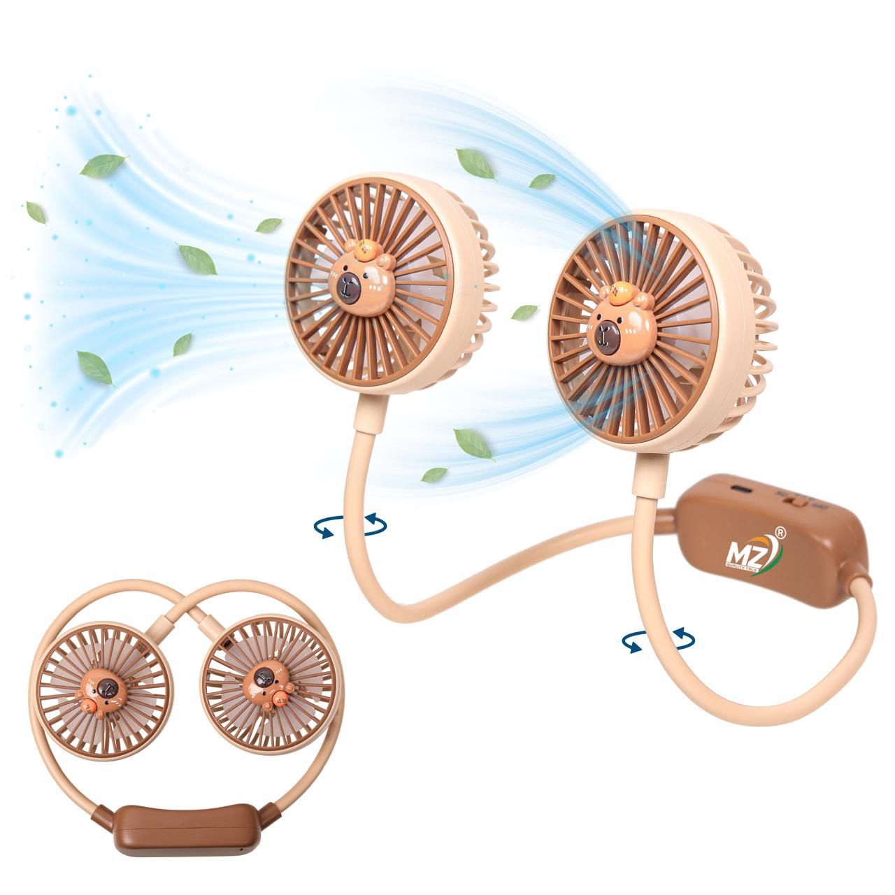 UK-0835 Hand Free Neck Fan, 360 Degree Rotatable Portable Neck Fan