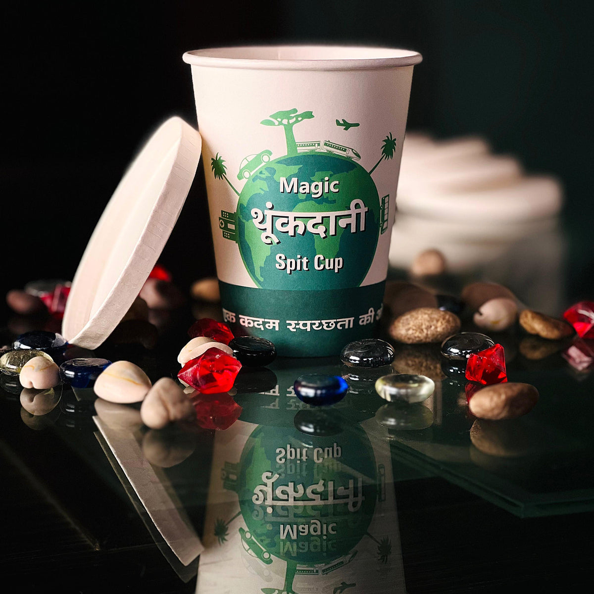 Magic Spitting Cup,Sputum Spit Mug with Lid Cover Spill Proof Cough Spitter Pot for Home Office Hospital Car, Leak Proof, Odorless,(THUKDANI)