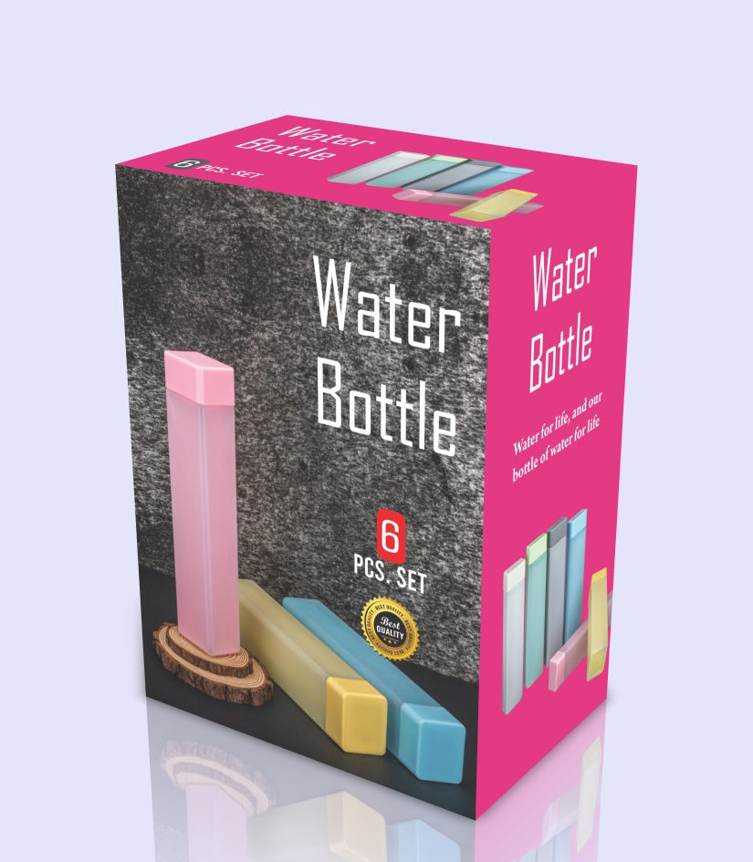 UK-0261 Square Water Bottle Gift Set (6 pieces) (Multicolour)