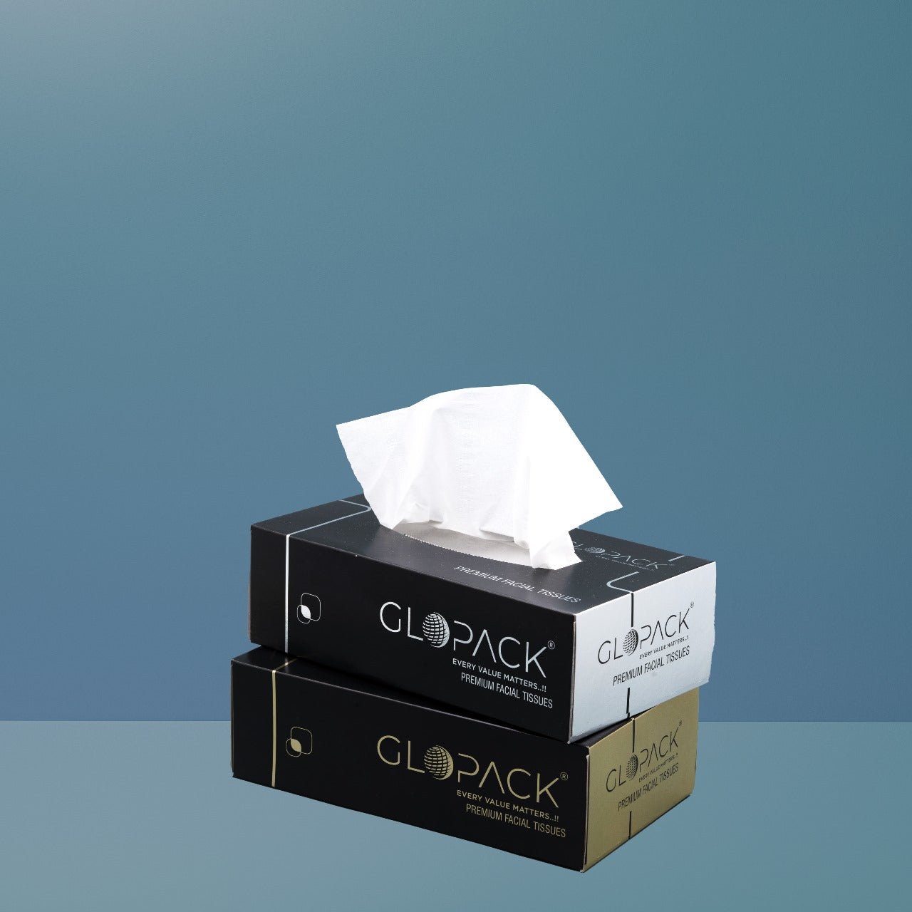 UK-0883 Glopack Facial Tissue Napkins, 100 Pulls , Soft And Absorbent Napkin, White Paper Daily Use Napkins