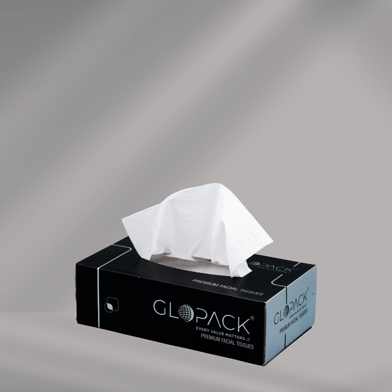UK-0883 Glopack Facial Tissue Napkins, 100 Pulls , Soft And Absorbent Napkin, White Paper Daily Use Napkins