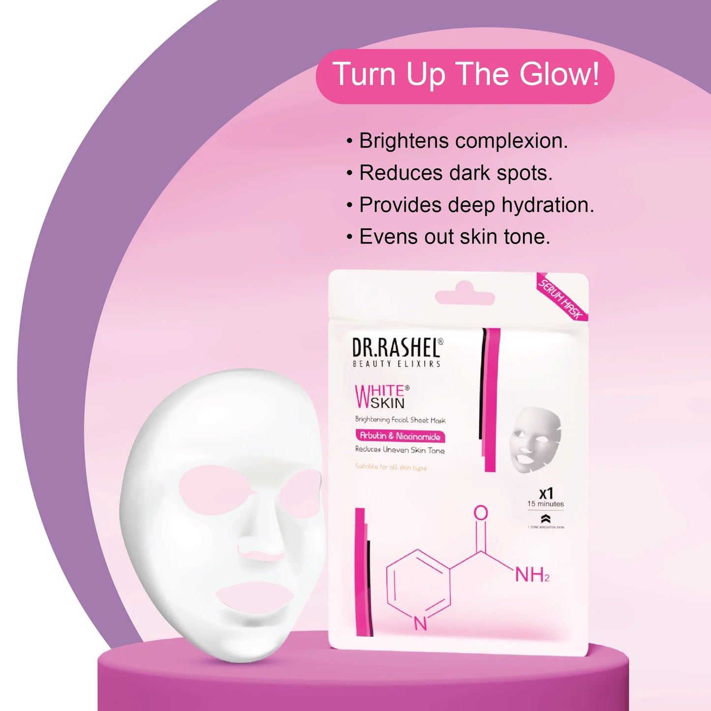 UK-0605 DR.RASHEL White Skin Sheet Mask with Serum (1pc)