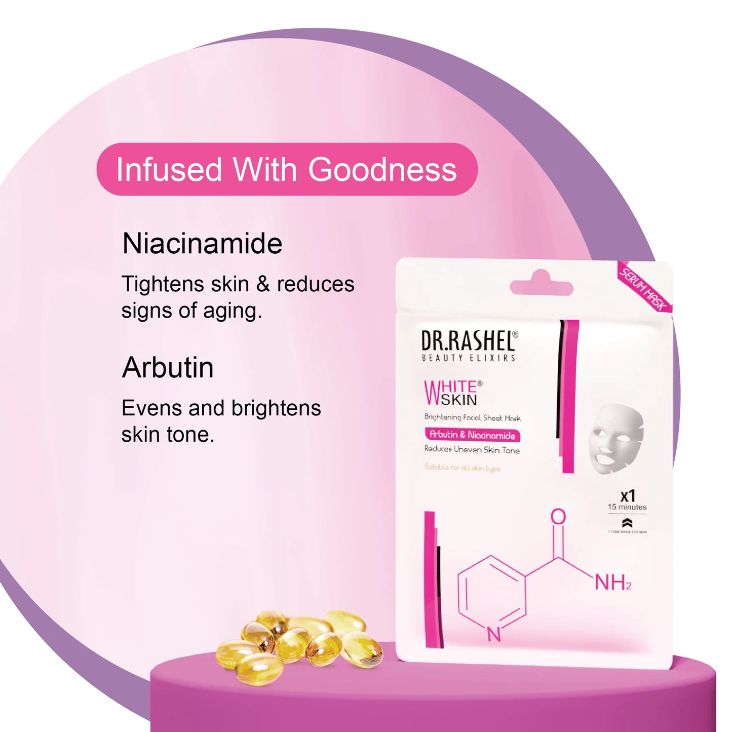 UK-0605 DR.RASHEL White Skin Sheet Mask with Serum (1pc)