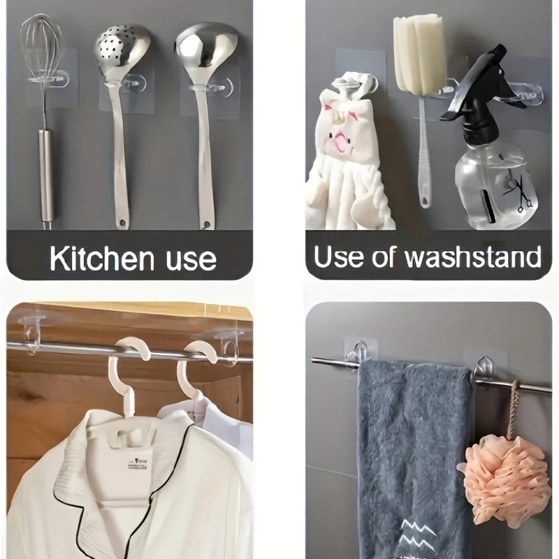 UK-0824 Wall Mount Hook, Multi-Functional Horizontal and Vertical Adhesive Hanger for Curtains and Clothes, Adjustable Direction, Utility Hooks (1PC)